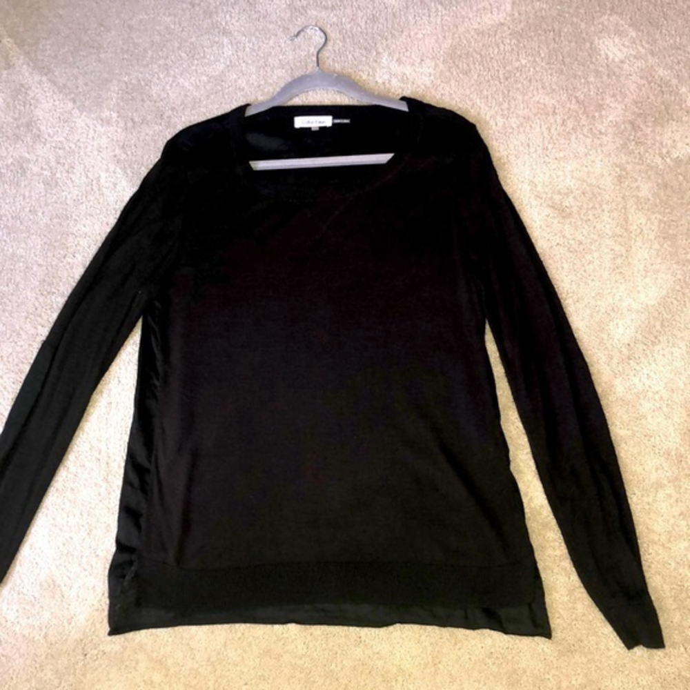 Calvin Klein Linen‎ Back Sweater Black Women’s Medium